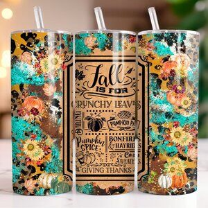 Fall Is For Bonfires Sweaters Pumkin Spice Thanks Stainless 20 oz Skinny Tumbler